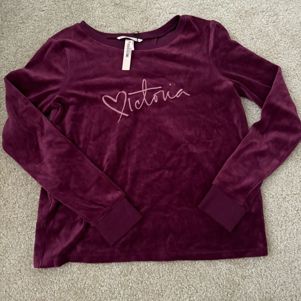 Victorias Secret PINK velvet flutter back long sleeve tee T-shirt nwt women’s xs